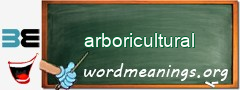 WordMeaning blackboard for arboricultural